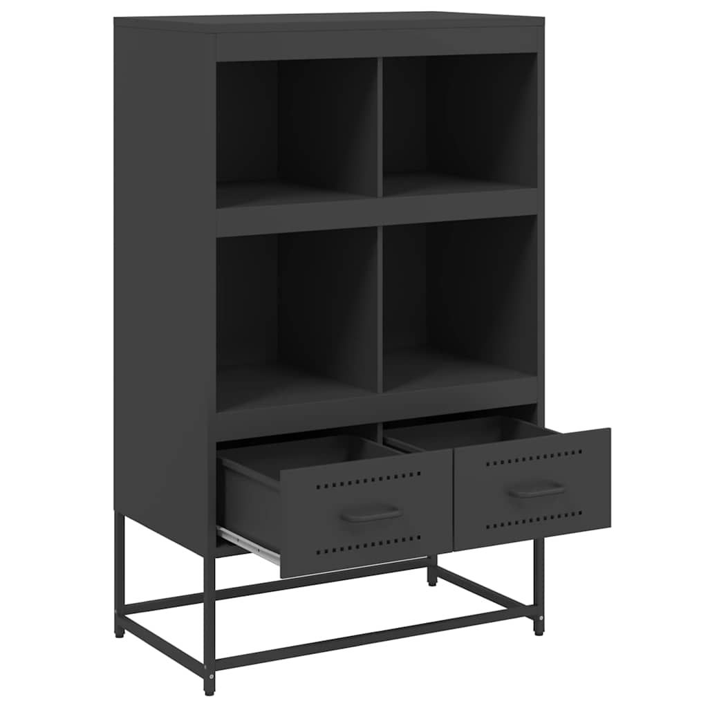 Highboard Schwarz 68x39x111,5 cm Stahl